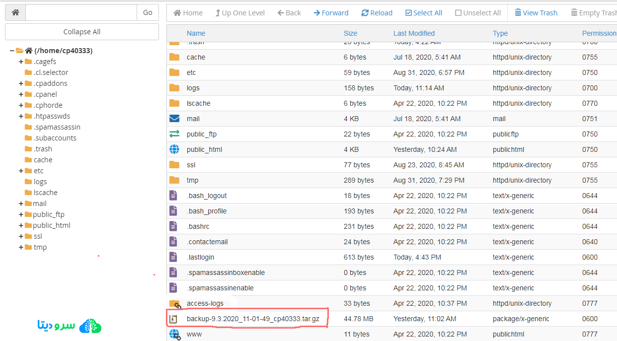 تهیه بک آپ از هاست سی پنل