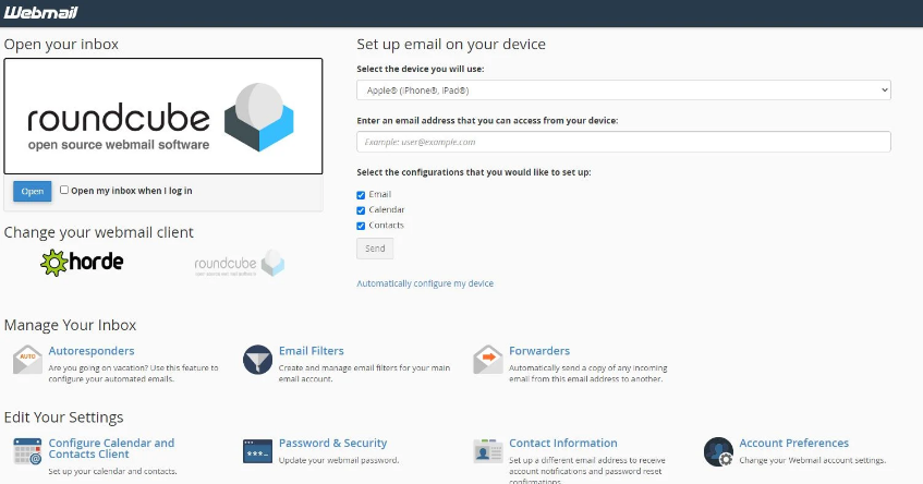 نحوه ورود به ایمیل info و ارسال ایمیل از طریق هاست سی پنل